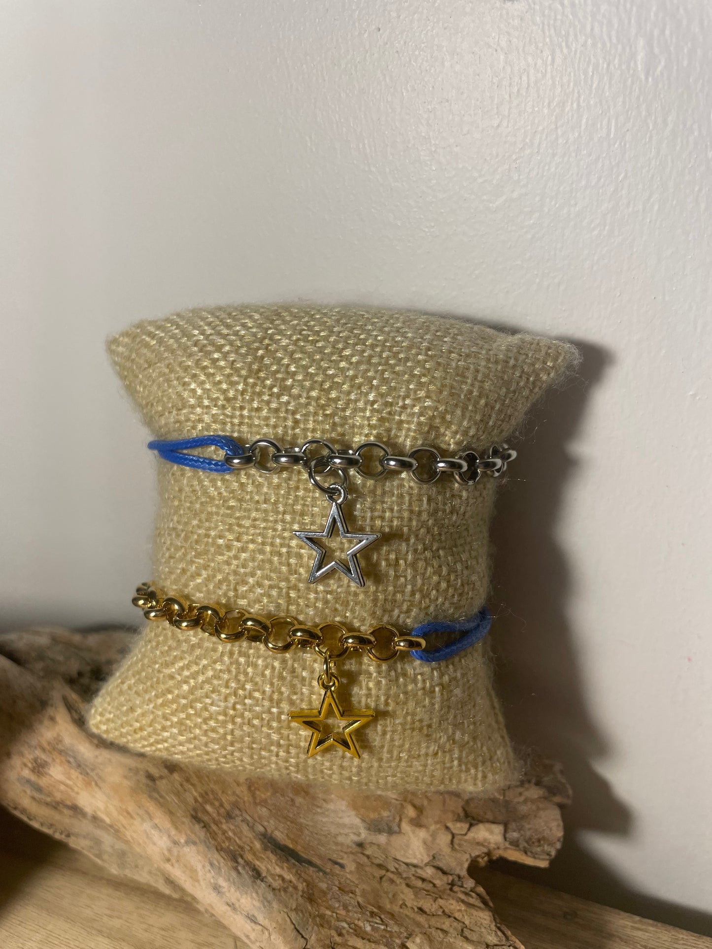 Bracelet ajustable mi-corde mi-chaîne Etoile 5