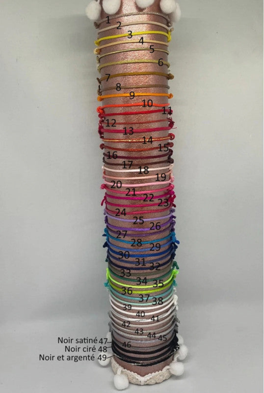 Bracelet mi-corde ajustable / mi-chaîne martelée nombre