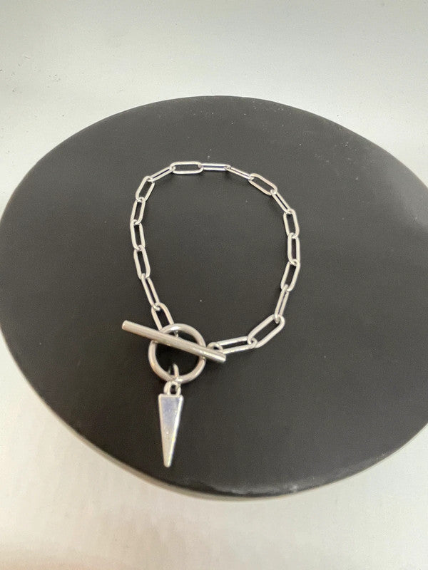 Bracelet chaîne maille longue Pointe