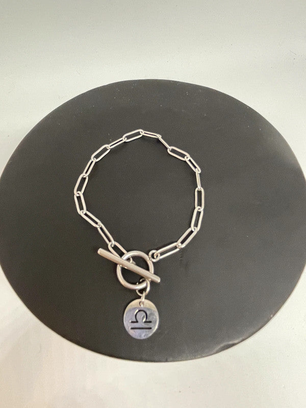 Bracelet chaîne maille longue signe astrologique