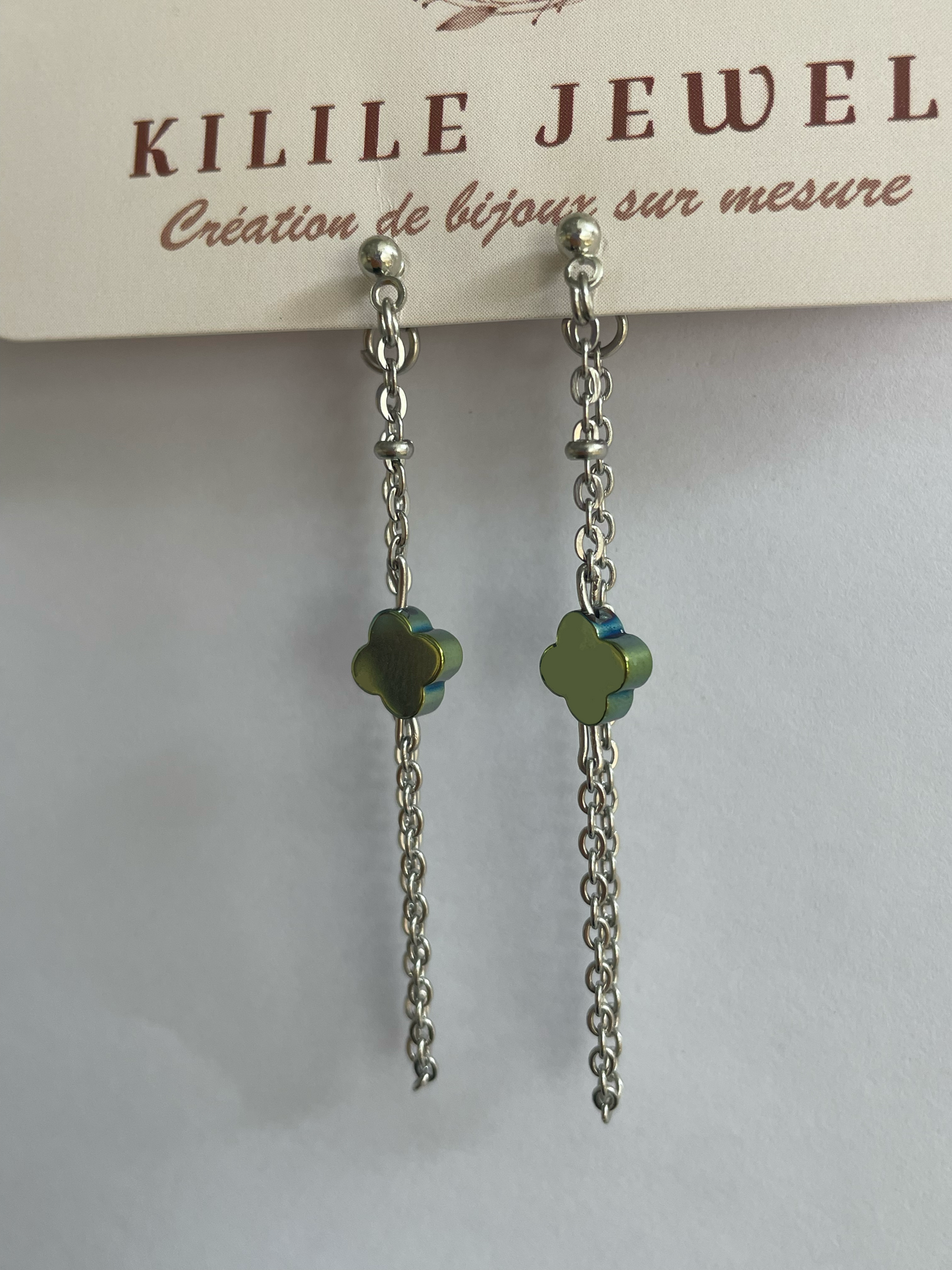 Boucles d'oreilles trefle