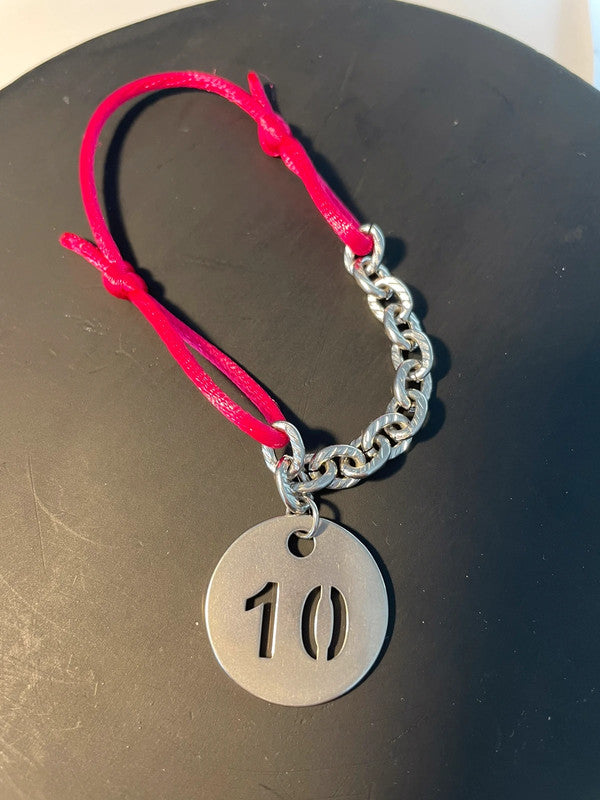 Bracelet mi-corde ajustable / mi-chaîne martelée nombre