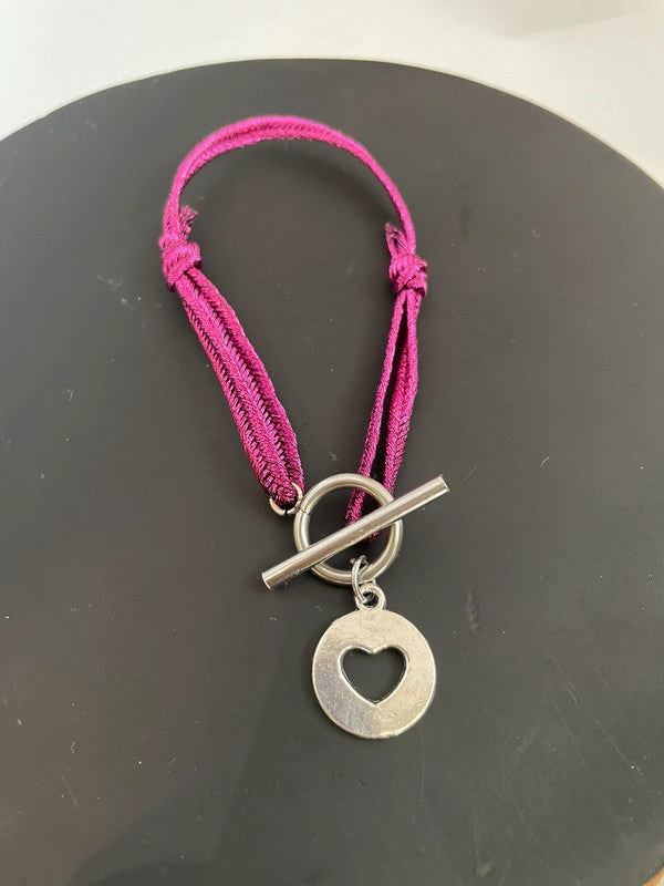 Bracelet ajustable Fermoir et coeur