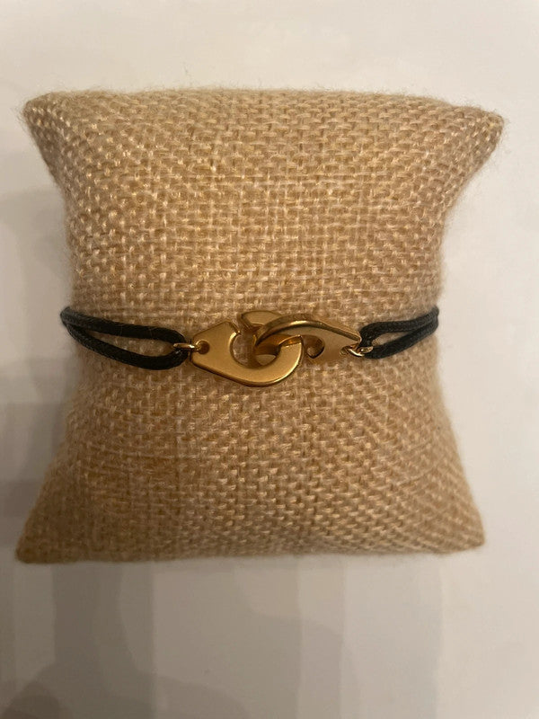 Bracelet ajustable menottes dorées