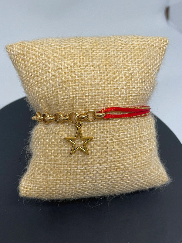 Bracelet ajustable mi-corde mi-chaîne Etoile 5